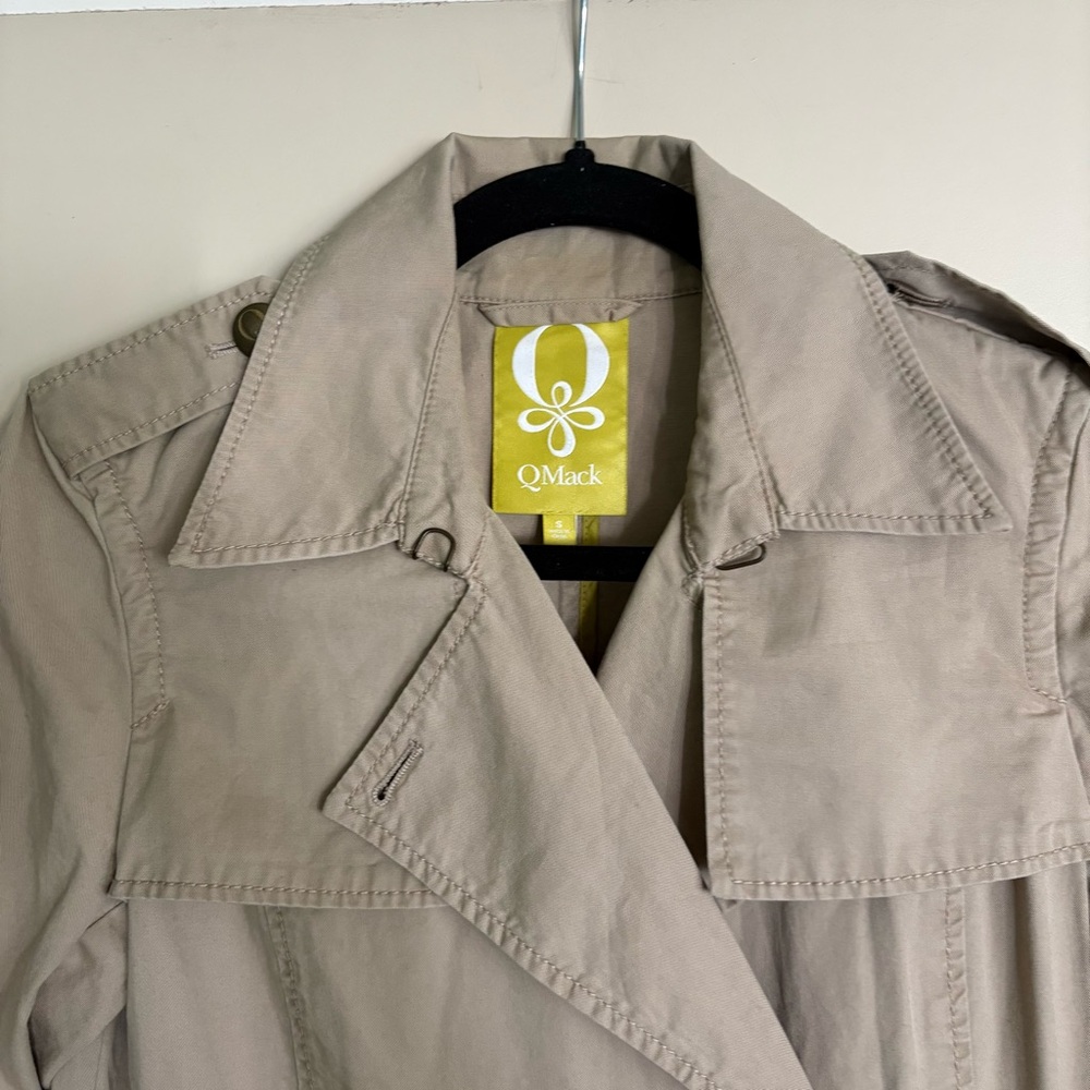 QMack Trench Coat Tan Cotton Women’s size Small - Picture 3 of 7